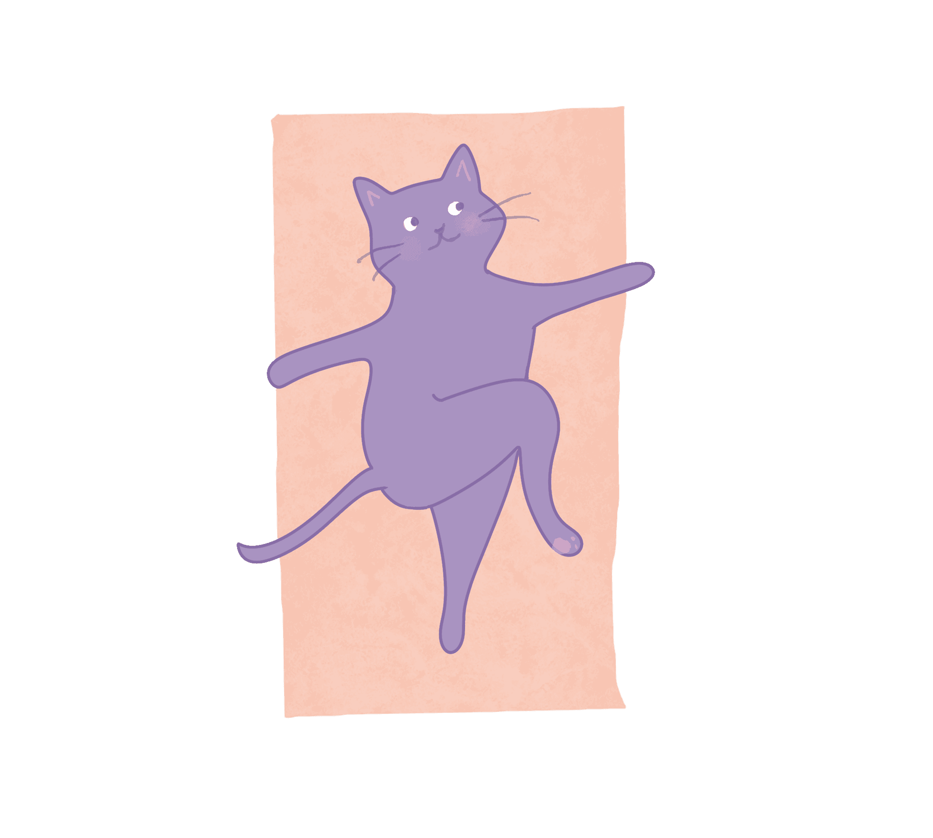 cartoon cat in stretching position